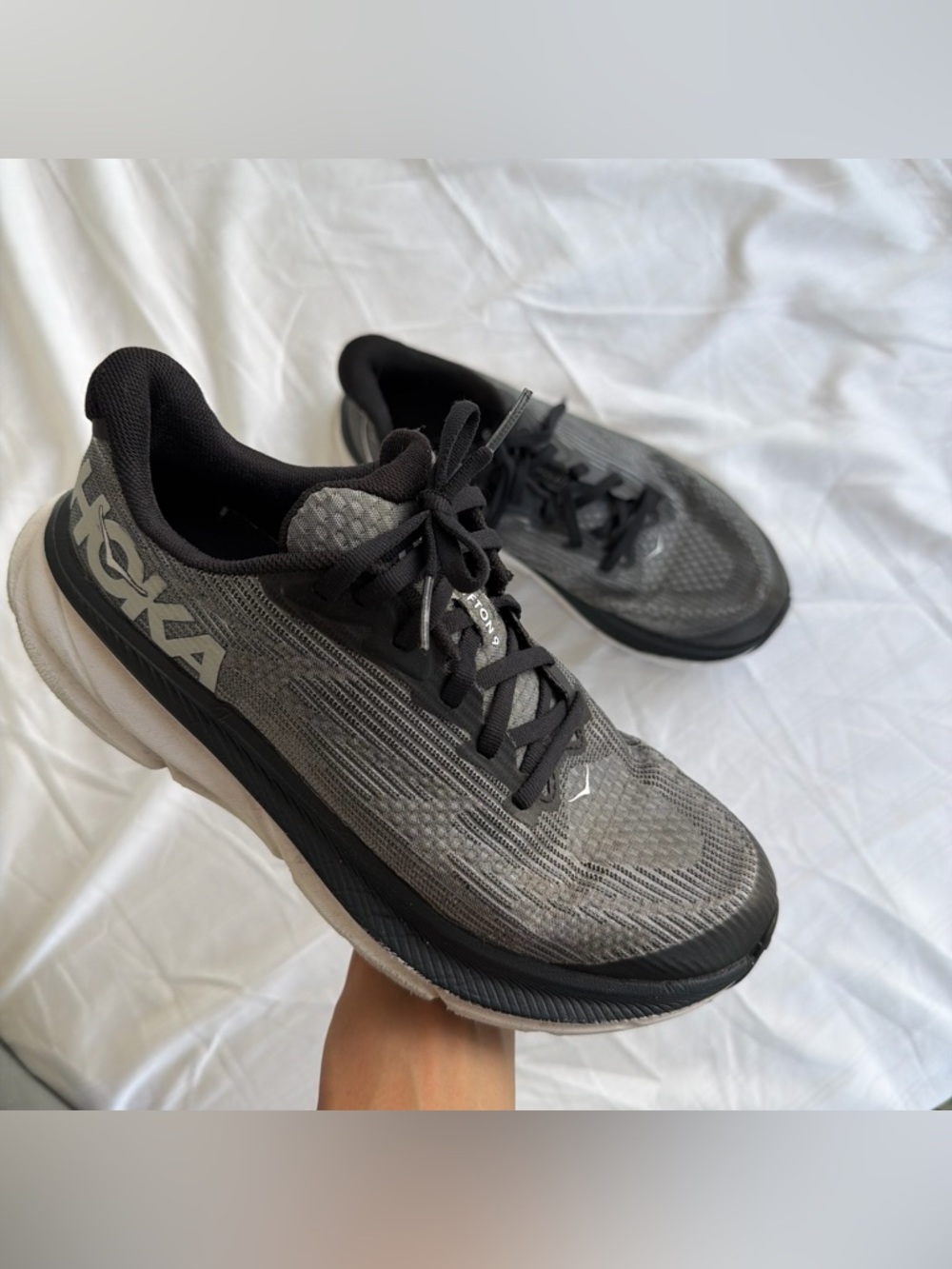 Hoka Clifton 9Women’s Grey Running Shoes - Lightweight Cushioning- sneakers